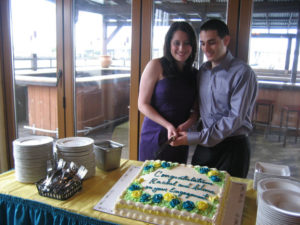 Cutting the Engagement Party Cake